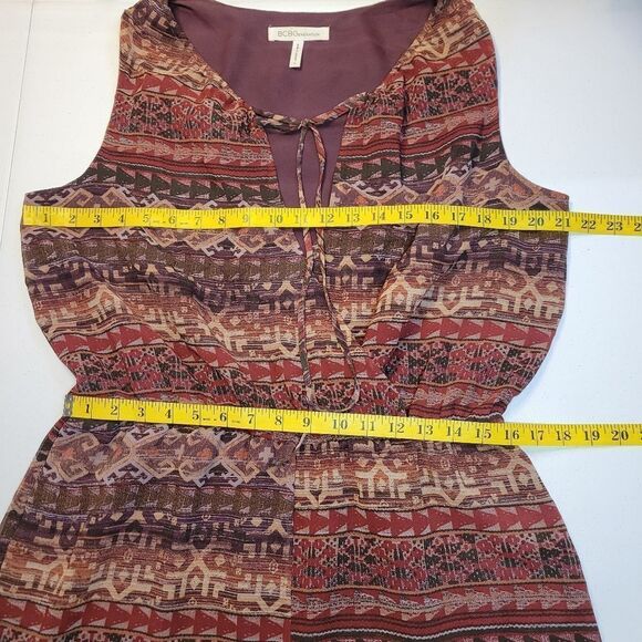 BCBG Generation Coffee Bean Combo Southwestern Boho Romper Large - Picture 10 of 13